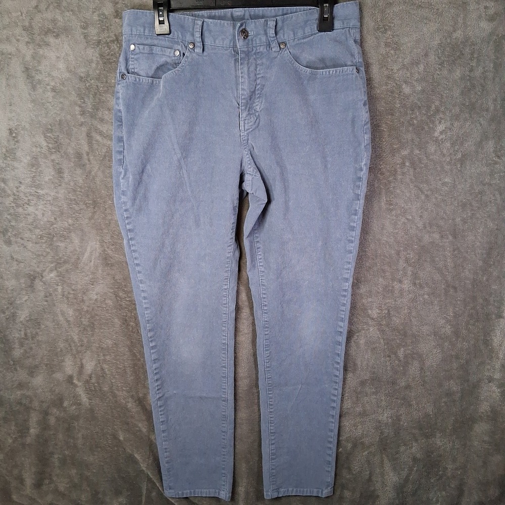Brooks Brothers Slim Corduroy Pants Mens Size 34x32 Blue Stretch Actual 32x30
